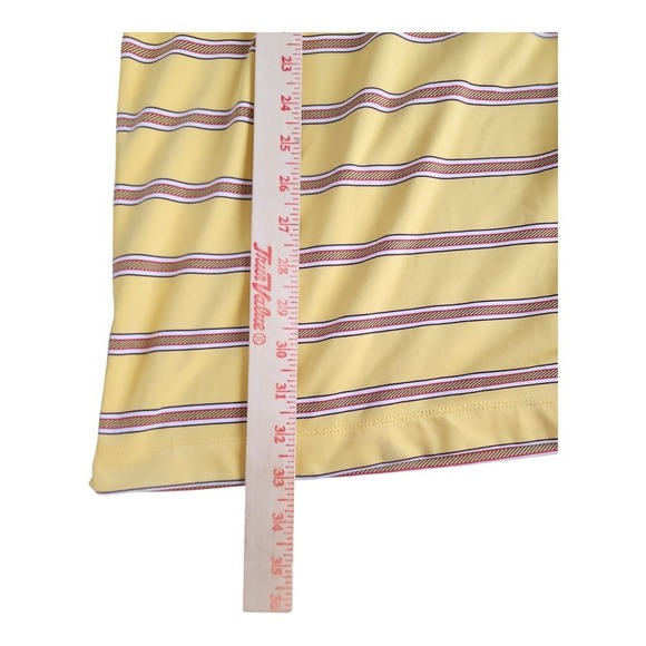 Nike Dri-Fit Polo Shirt XXL Yellow Red Striped Men's Golf‎ Casual Pre-Owned - Picture 9 of 11